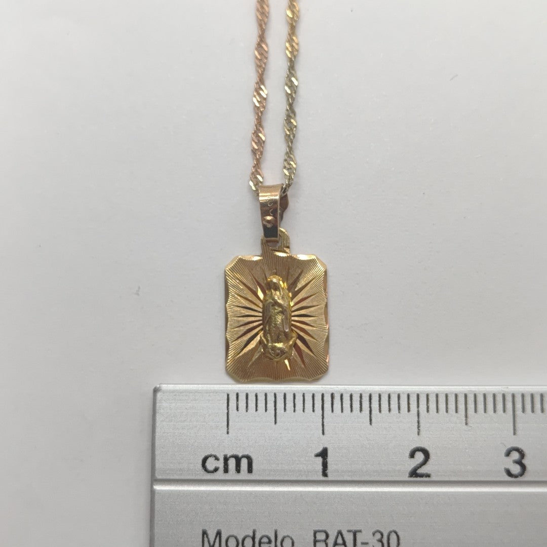 CADENA, MEDALLA RELIGIOSA ORO, ORO COMBINADO 8 K 2.8 GRMS (SEMINUEVO)