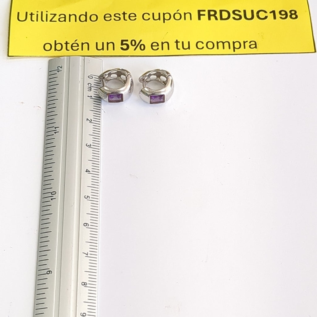 ARRACADAS PAR ORO BLANCO 14 K 4,40 GRMS (SEMINUEVO)