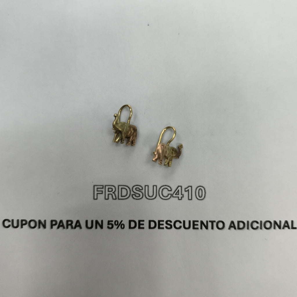 ARETES PAR ORO, ORO COMBINADO 10 K 1.2 GRMS (SEMINUEVO)