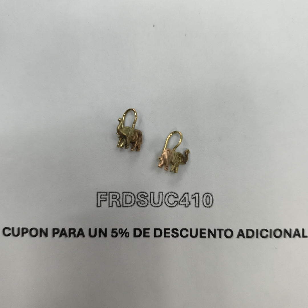 ARETES PAR ORO, ORO COMBINADO 10 K 1.2 GRMS (SEMINUEVO)
