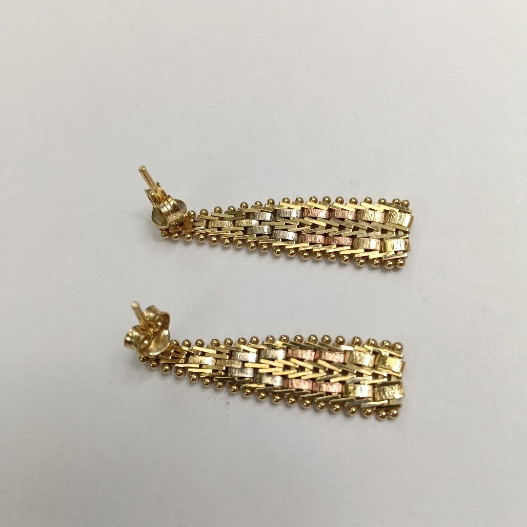 ARETES PAR ORO,ORO COMBINADO 14 K 4,10 GRMS (SEMINUEVO)