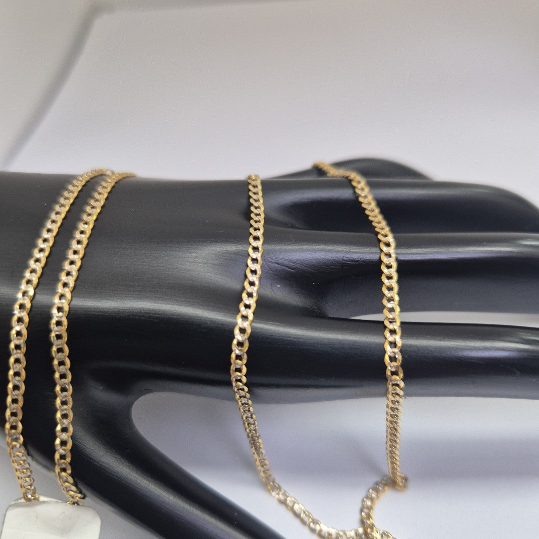 CADENAS BARBADA DIAMANTADA ORO 14K 60 CM 6.1 GR (NUEVO)
