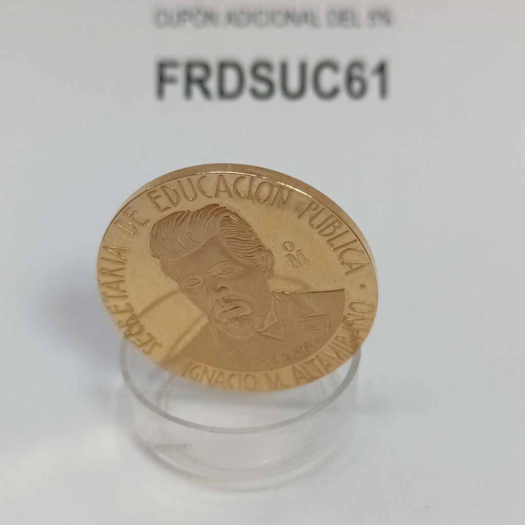 MEDALLA CONMEMORATIVA ORO 21 K 41,90 GRMS (SEMINUEVO)
