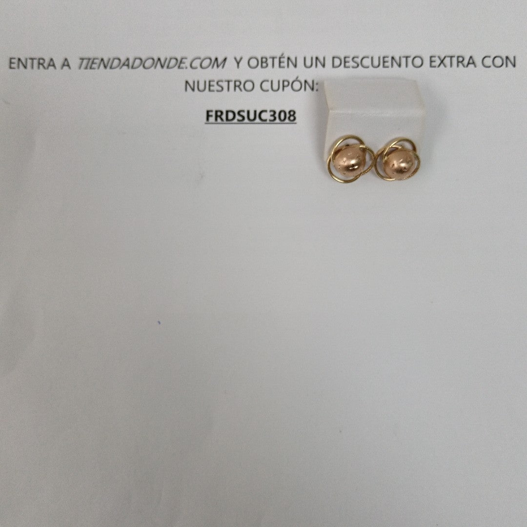 ARETES PAR ORO,RODIADO 14 K 2,20 GRMS (SEMINUEVO)