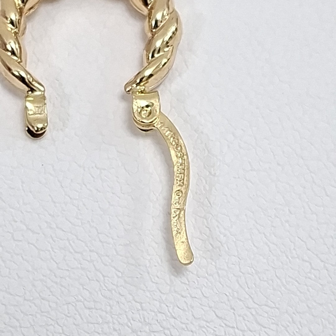 ARETES ARRACADAS TZL HUECAS 14K 1.5 GR (NUEVO)