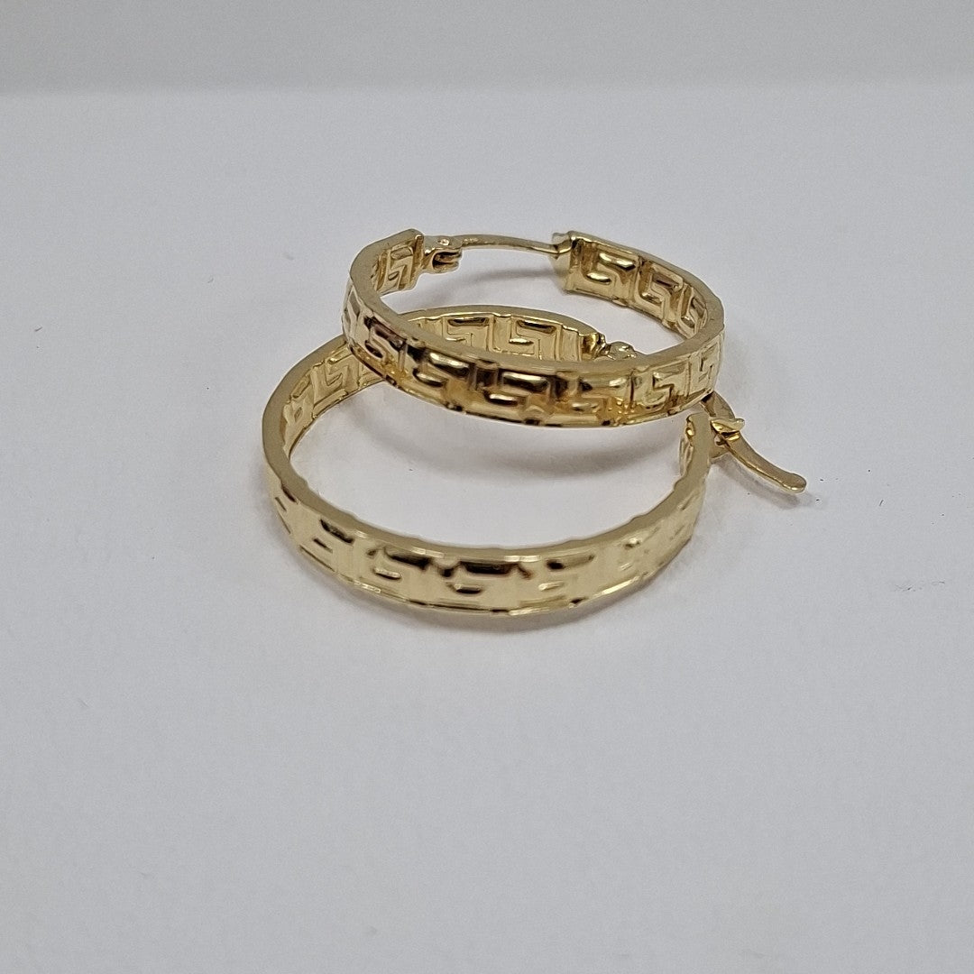 ARETES ARRACADA CON GRECAS 14K 2 GR (NUEVO)