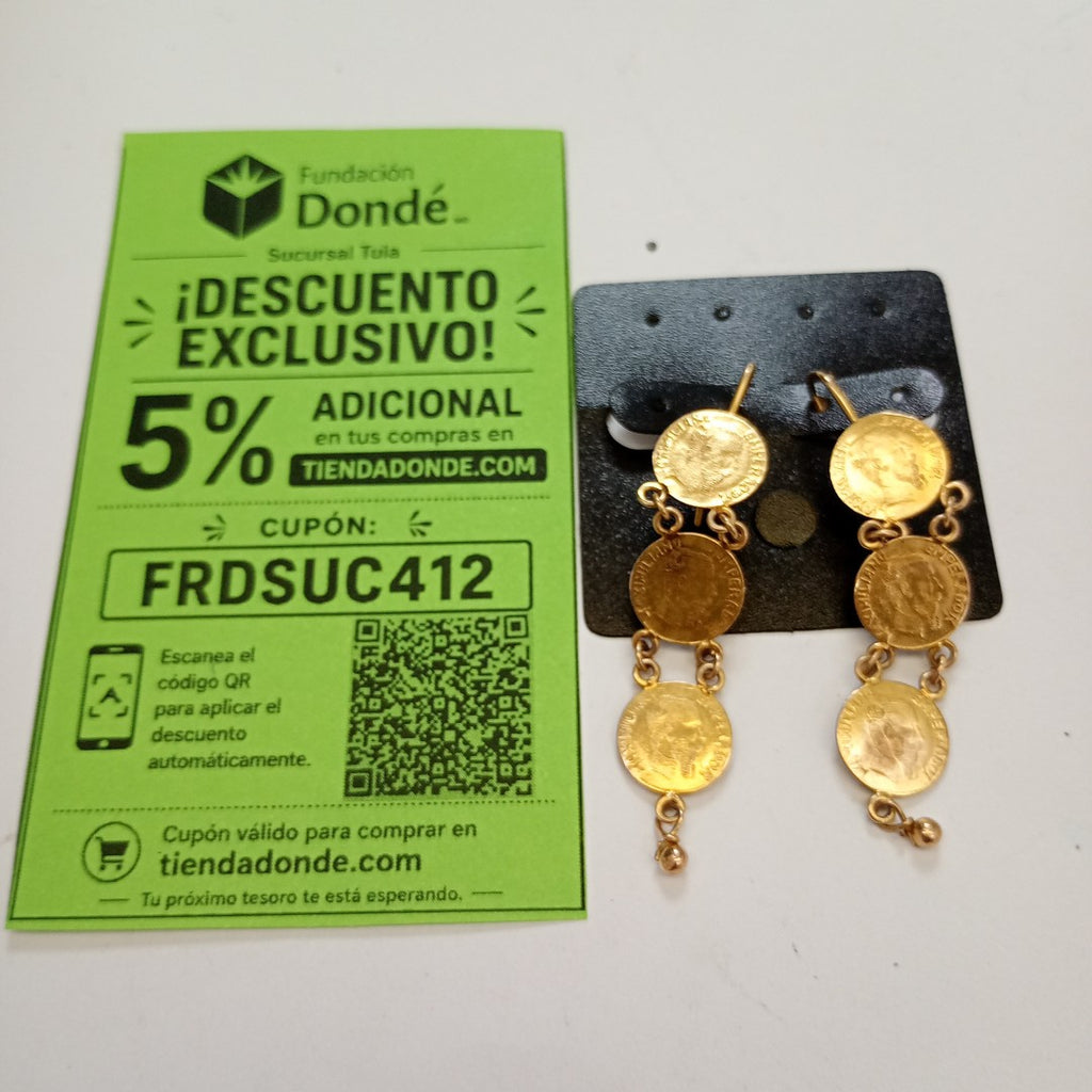 ARETES PAR ORO 8 K 3,00 GRMS (SEMINUEVO)