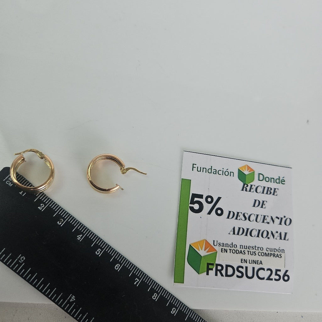 ARRACADAS PAR ORO COMBINADO 14 K 2,90 GRMS (SEMINUEVO)