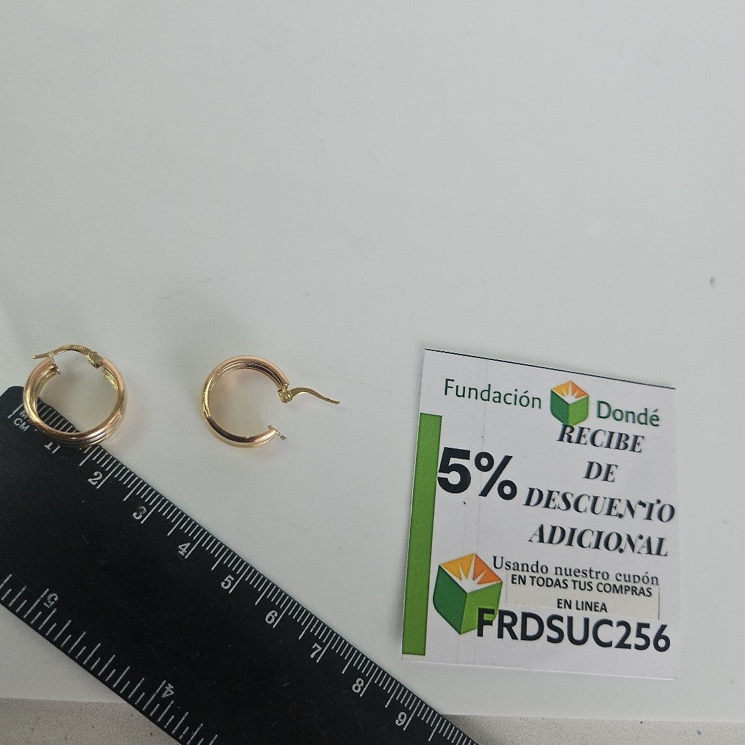 ARRACADAS PAR ORO COMBINADO 14 K 2,90 GRMS (SEMINUEVO)
