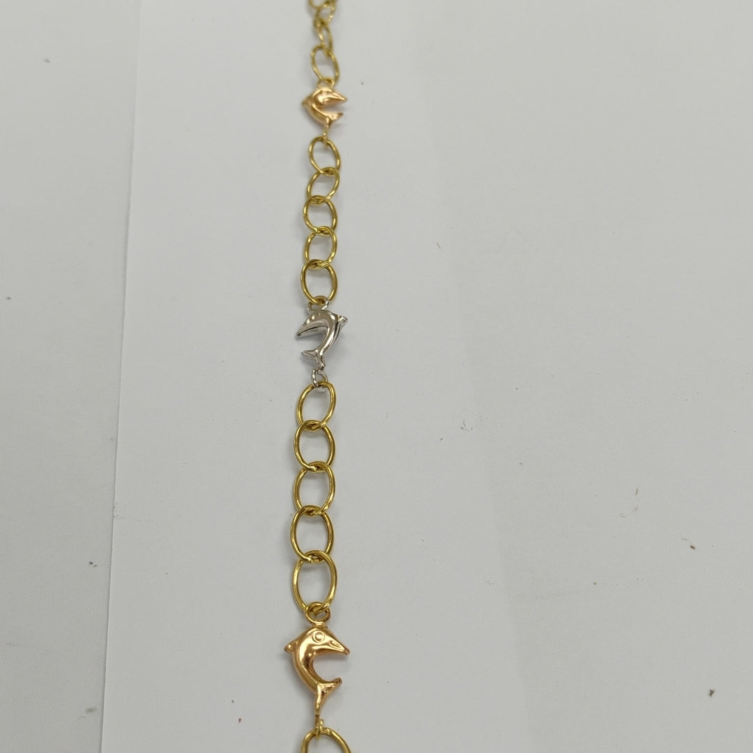 PULSERA ORO COMBINADO 10 K 2.2 GRMS (SEMINUEVO)