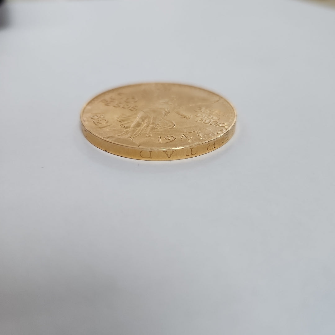 K1 41,60 GRMS 21 K IDENTIFICACIÓN MONEDA NOMINATIVA MONEDAS PESOS 50 PESOS (SEMINUEVO)