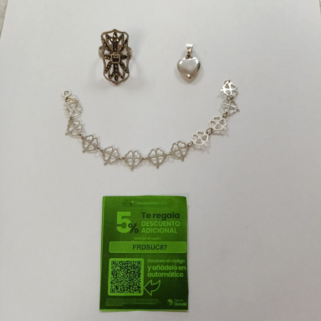 ANILLITO, DIJE, PULSERA PLATA 12.2 GRMS (SEMINUEVO)