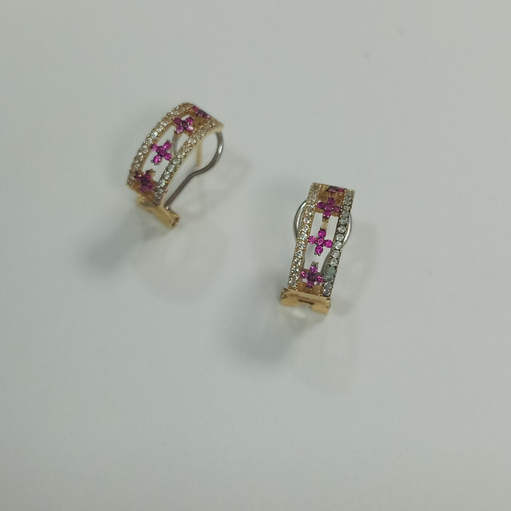 ARETES PAR ORO COMBINADO 14 K 3,10 GRMS (SEMINUEVO)