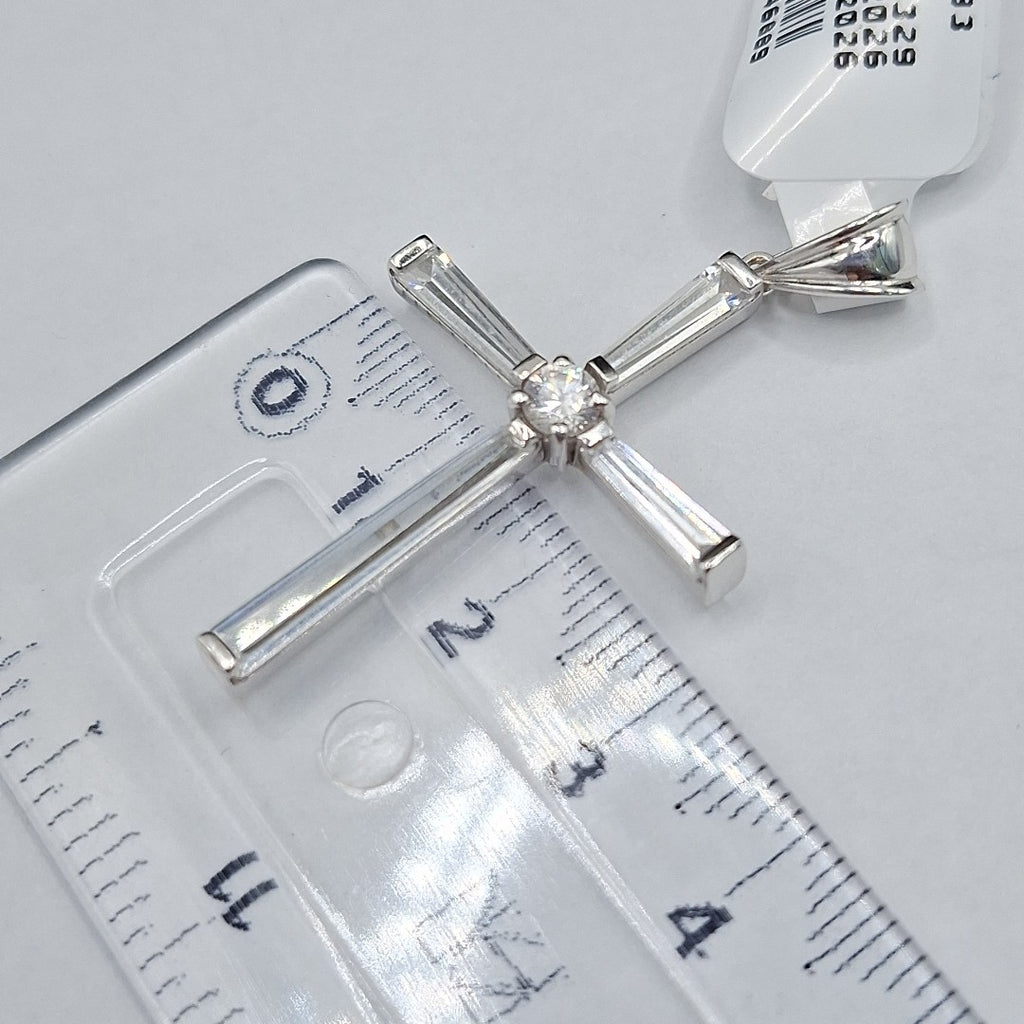 CRUZ, DIJE ORO, ORO BLANCO 14 K 4.3 GRMS (SEMINUEVO)