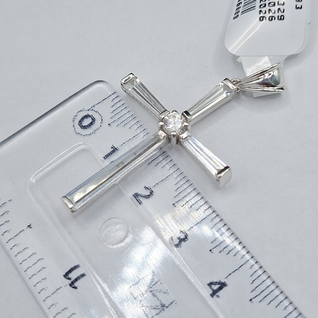 CRUZ, DIJE ORO, ORO BLANCO 14 K 4.3 GRMS (SEMINUEVO)
