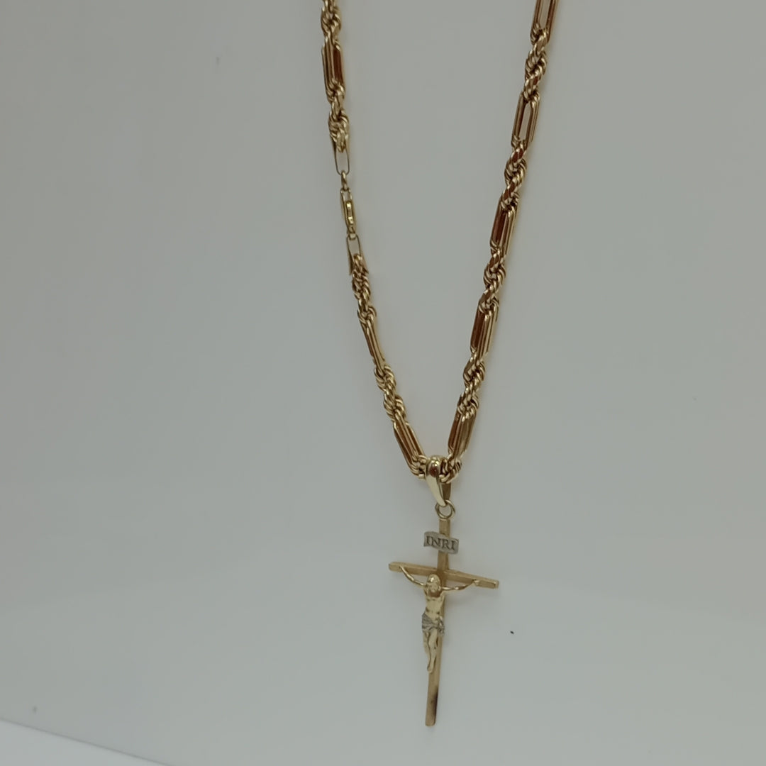 CADENA, CRUCIFIJO ORO 10 K 10.9 GRMS (SEMINUEVO)