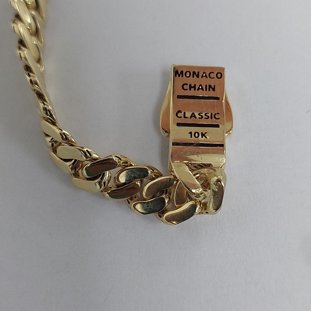 PULSERA CABALLERO MONACO ORO 10K 7.6 (NUEVO)