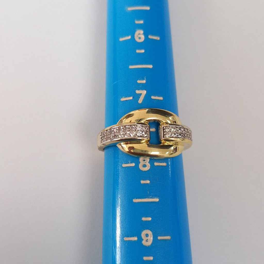 ANILLO ANILLITO C CIRCONIAS 10K 7.5 TALLA 2.6 GR (NUEVO)