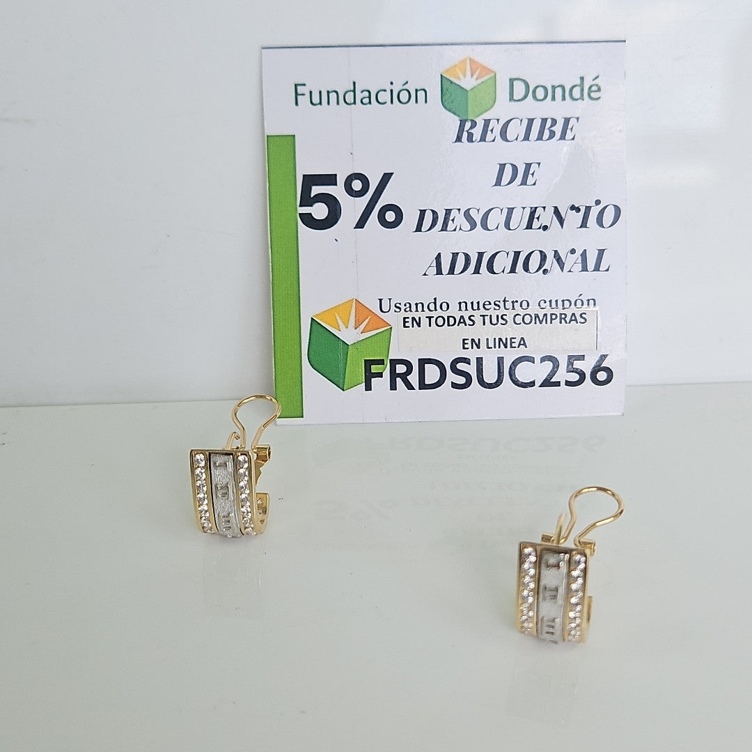 BROQUELES PAR ORO, ORO BLANCO 14 K 7.3 GRMS (SEMINUEVO)