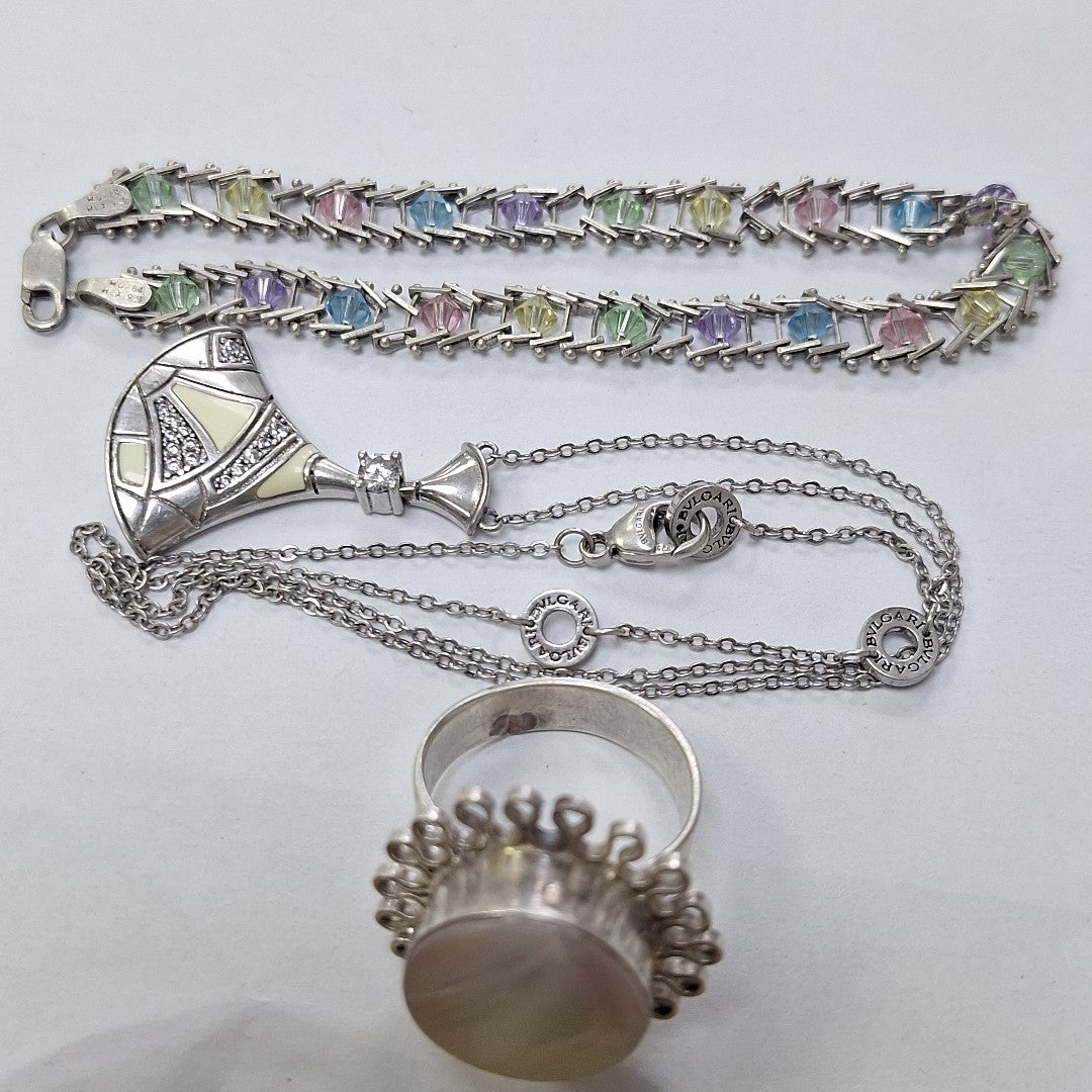 ANILLO,GARGANTILLA,PULSERA PLATA 30,30 GRMS (SEMINUEVO)