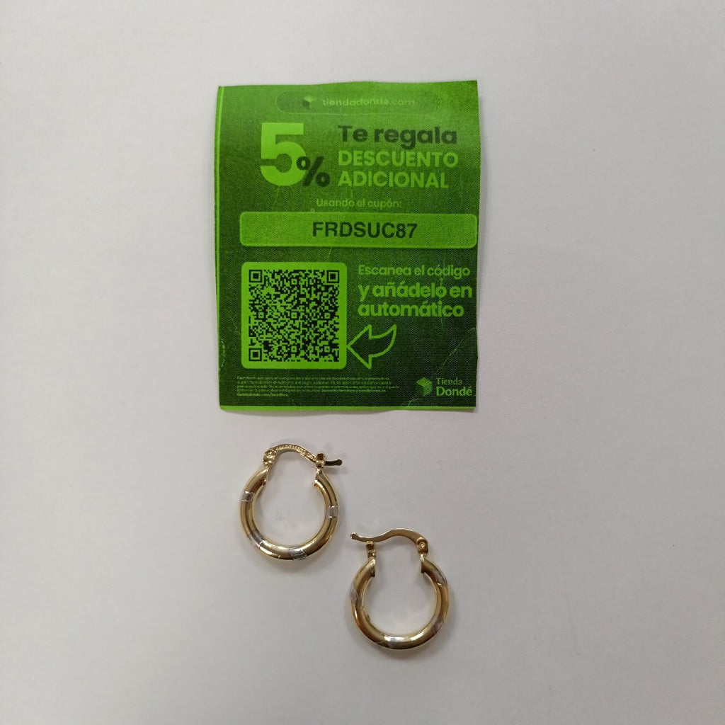 ARETES ARRACADAS COMBINADAS 14K 1.6 GR (NUEVO)