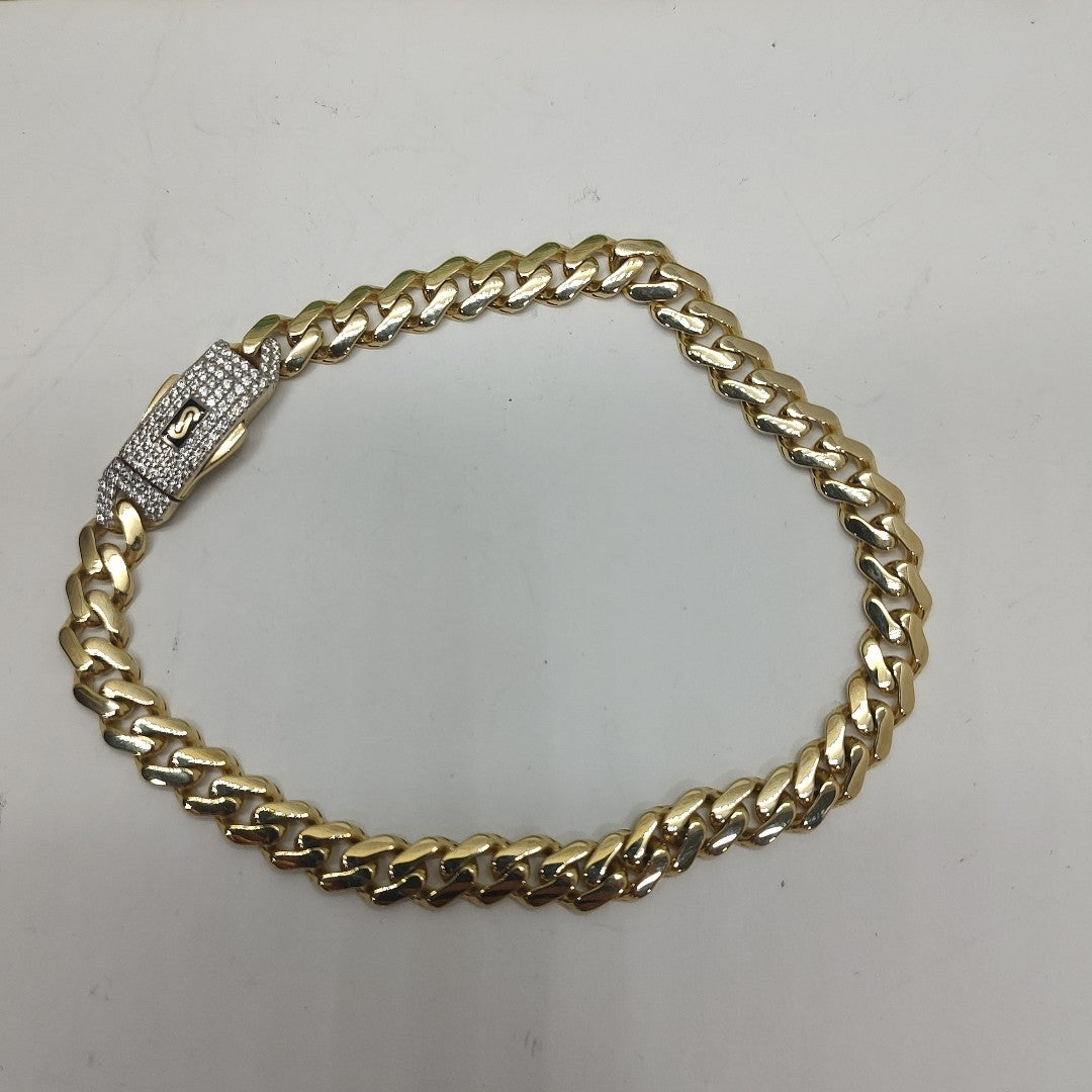 PULSERA CABALLERO MONACO ORO 10K 7.1 (NUEVO)