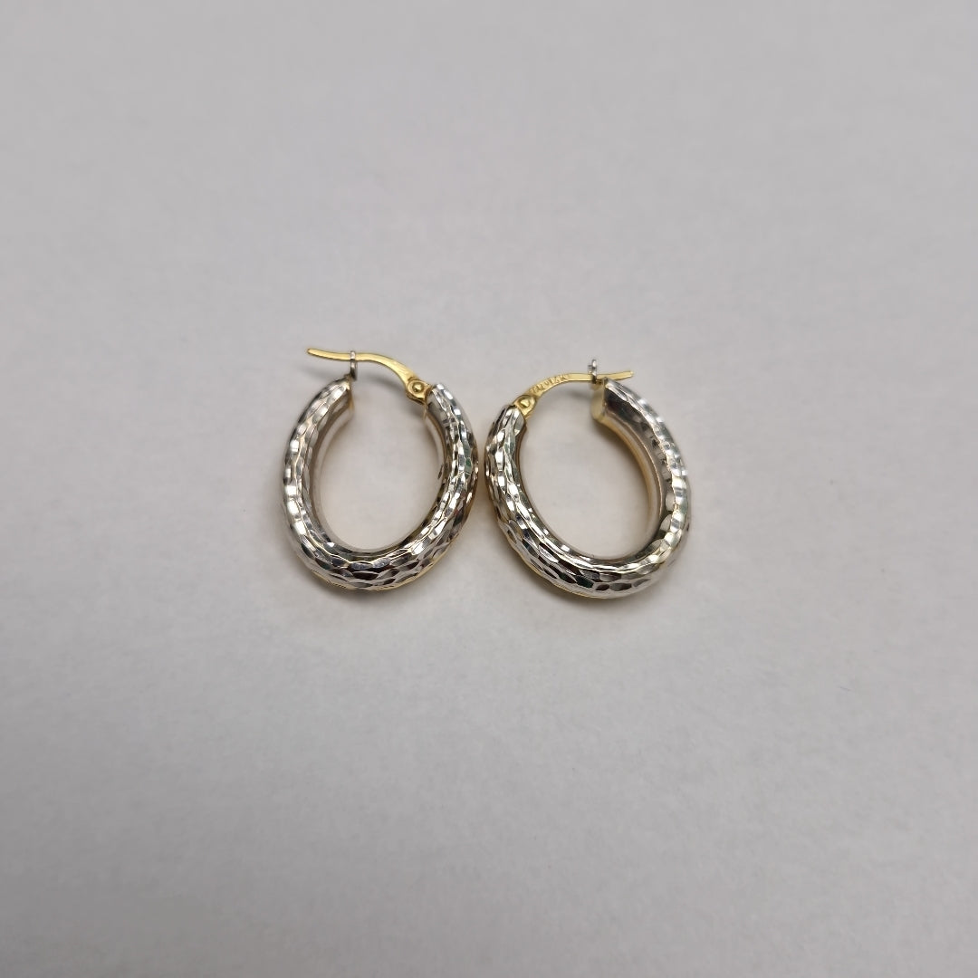 ARRACADAS PAR ORO, ORO COMBINADO 14 K 6.2 GRMS (SEMINUEVO)