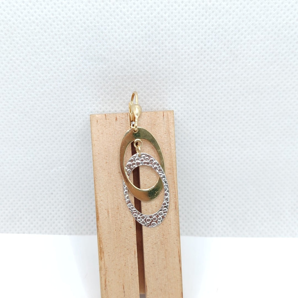 ARETES PAR ORO COMBINADO 14 K 2.9 GRMS (SEMINUEVO)