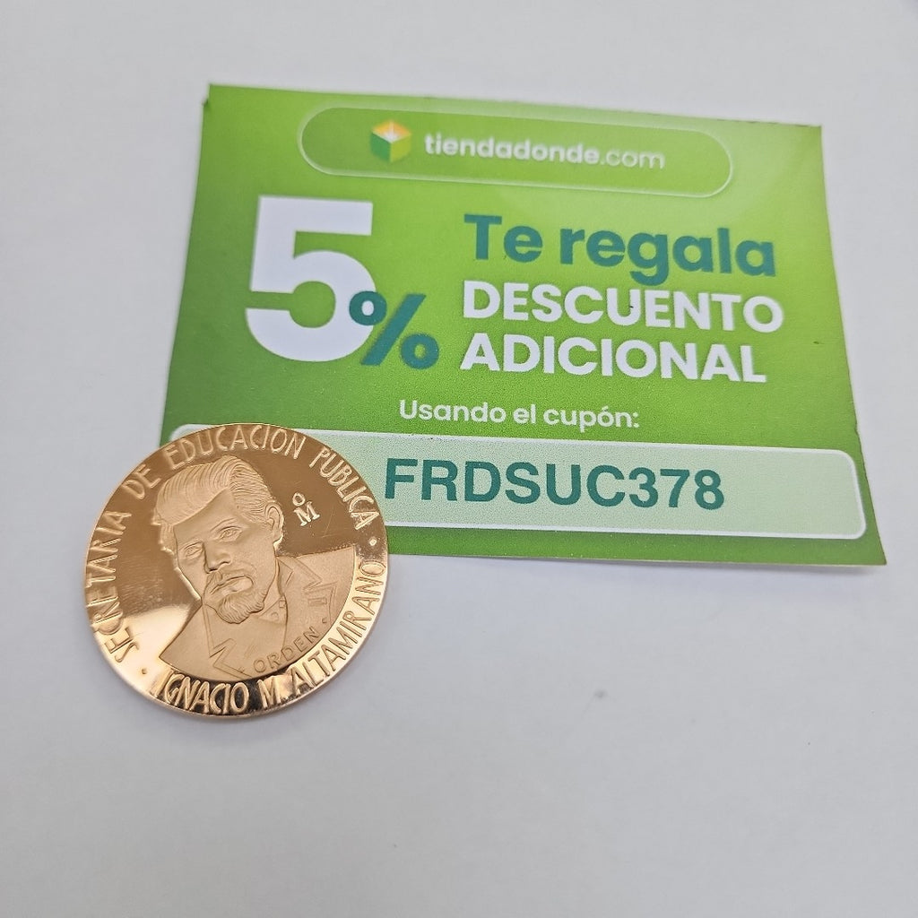 MEDALLA CONMEMORATIVA ORO 21 K 41.7 GRMS (SEMINUEVO)