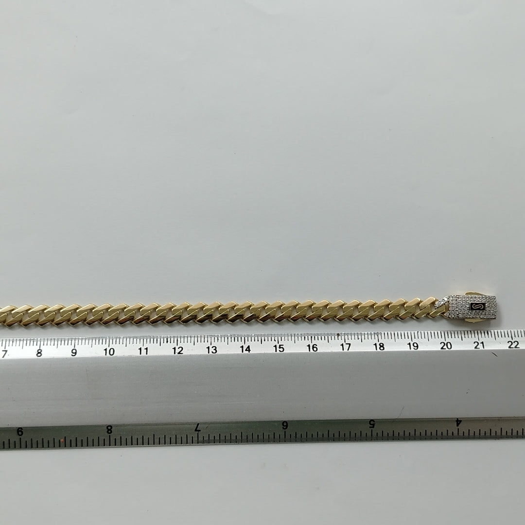 PULSERA CABALLERO MONACO ORO 10K 8.2 (NUEVO)
