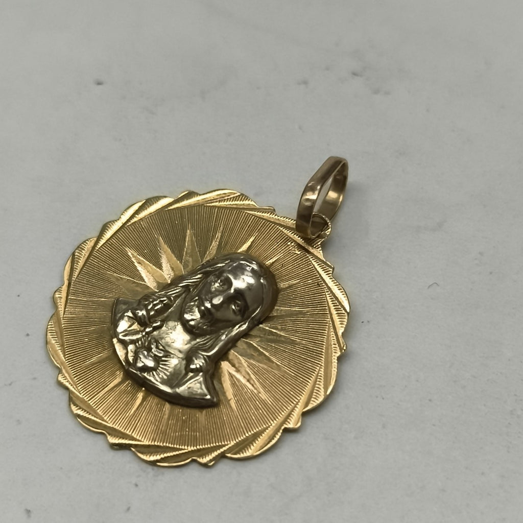 MEDALLA RELIGIOSA ORO COMBINADO 14 K 4.4 GRMS (SEMINUEVO)