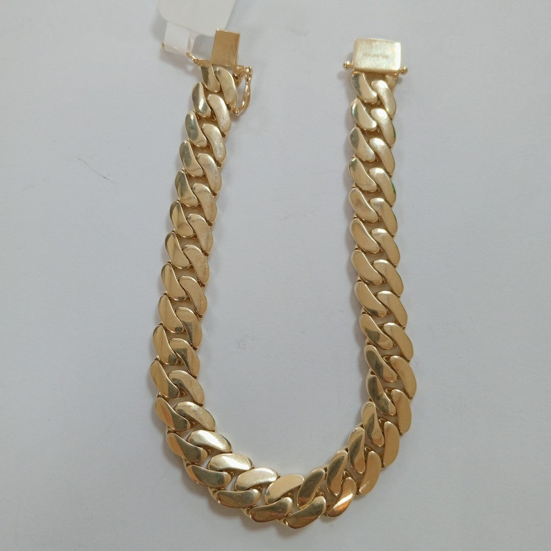 PULSERAS CABALLERO BARBADA AMARILLA ORO 10K 19 (NUEVO)
