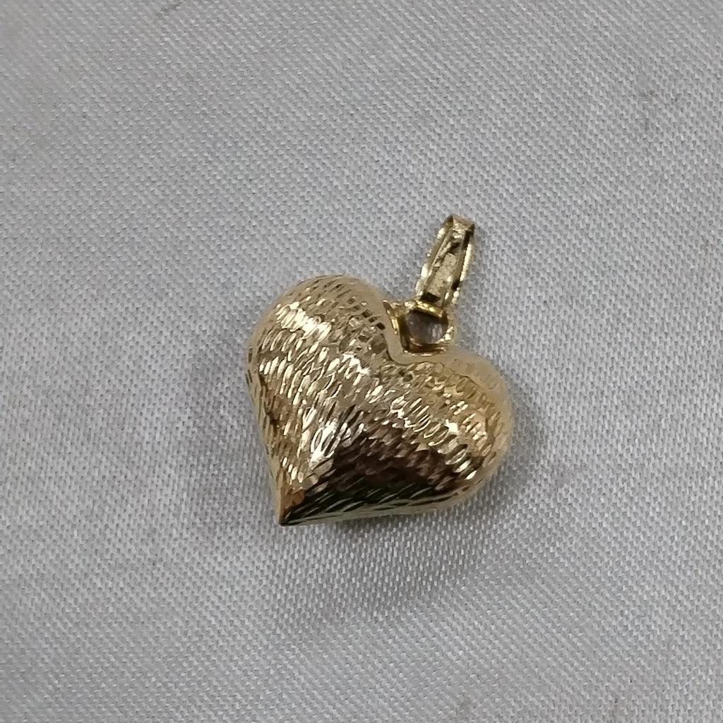 DIJE TEJIDO CORAZON LABRADO 14K 1.1 GR (NUEVO)