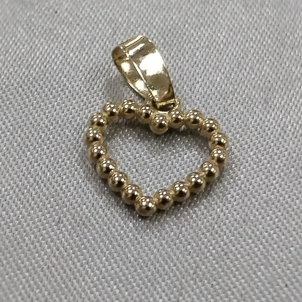DIJE CORAZON CON CIRCONIAS 10K 0.5 GR (NUEVO)