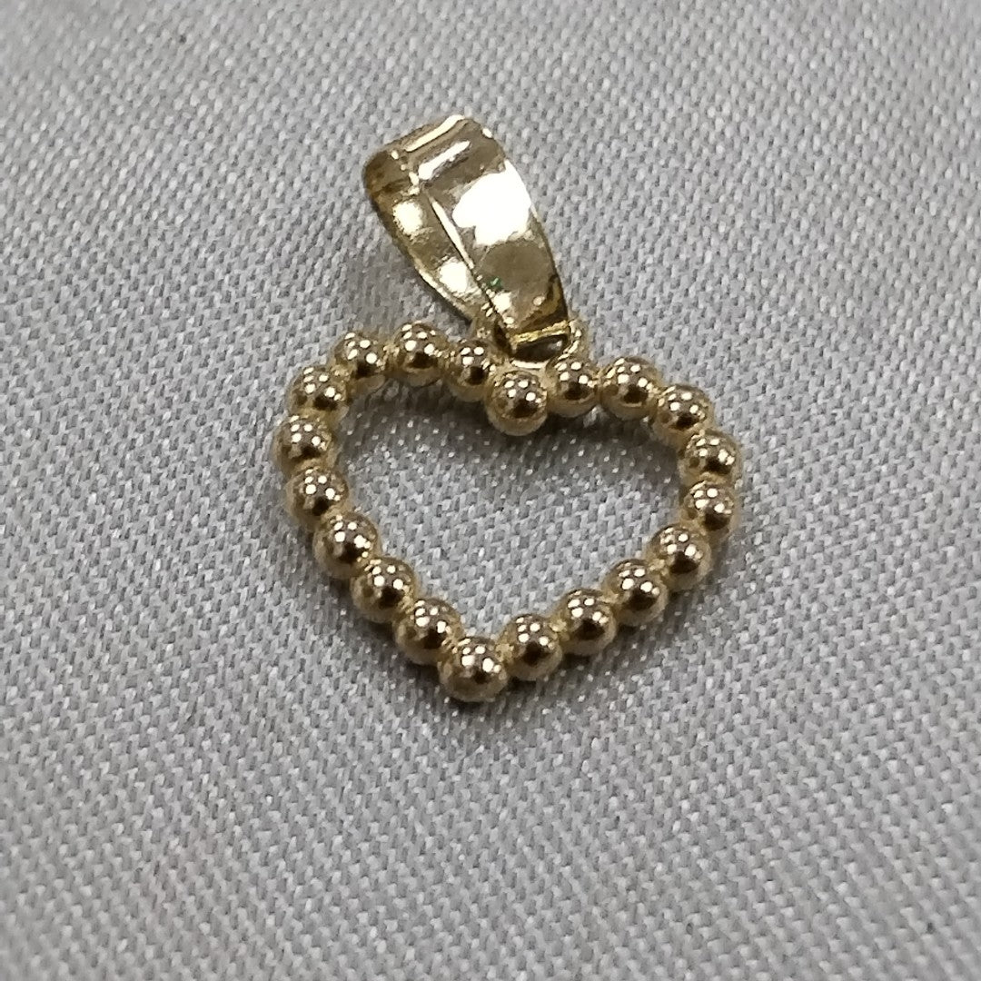 DIJE CORAZON CON CIRCONIAS 10K 0.5 GR (NUEVO)