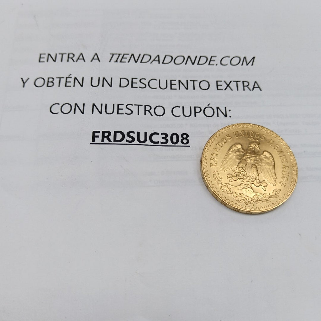 K1 41.6 GRMS 21 K IDENTIFICACIÓN MONEDA NOMINATIVA MONEDAS PESOS 50 PESO (SEMINUEVO)
