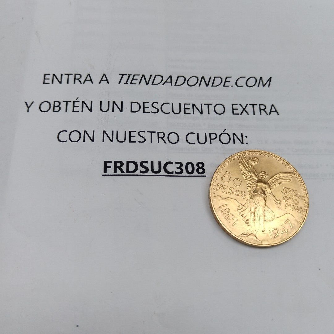 K1 41.6 GRMS 21 K IDENTIFICACIÓN MONEDA NOMINATIVA MONEDAS PESOS 50 PESO (SEMINUEVO)