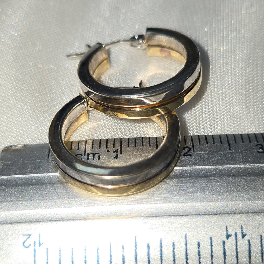 ARRACADAS PAR ORO COMBINADO 14 K 3,70 GRMS (SEMINUEVO)