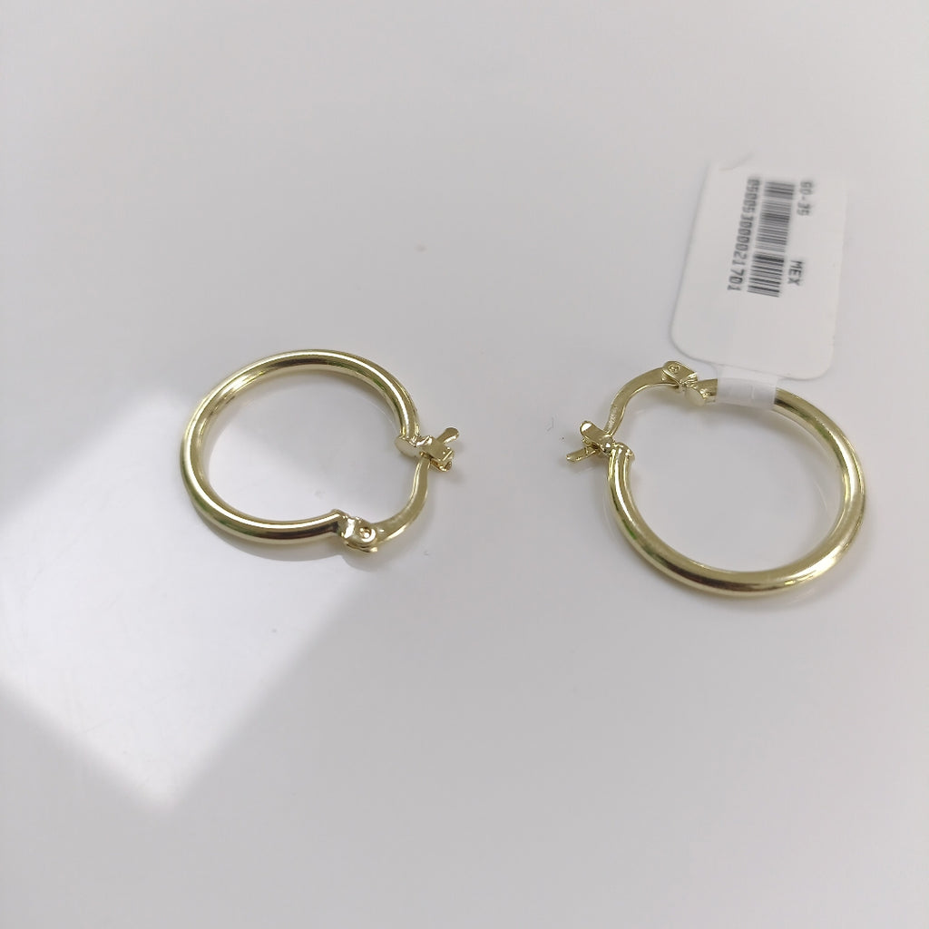 ARETES TEJIDO ARRACADAS LISAS 14K 1.2 GR (NUEVO)