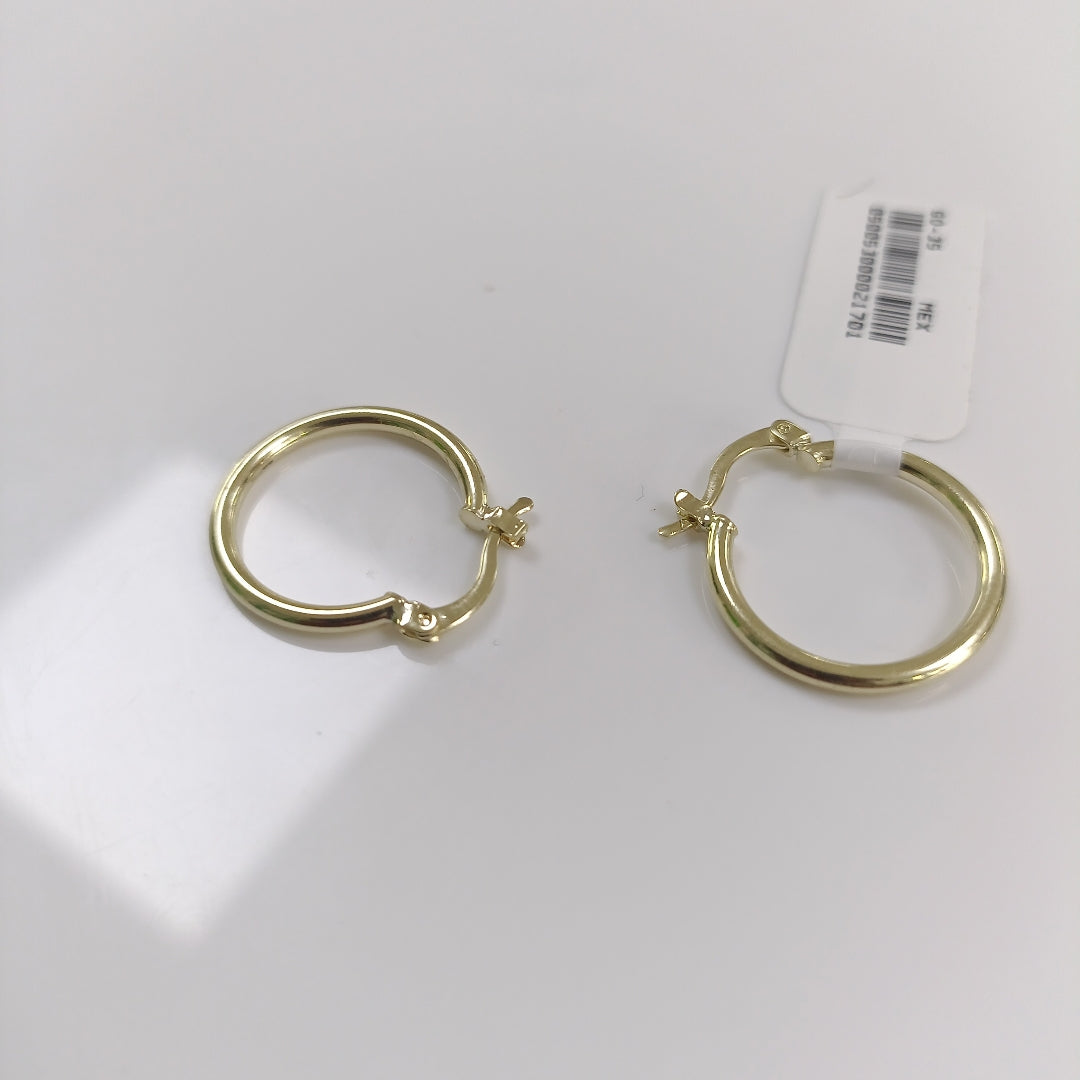 ARETES TEJIDO ARRACADAS LISAS 14K 1.2 GR (NUEVO)