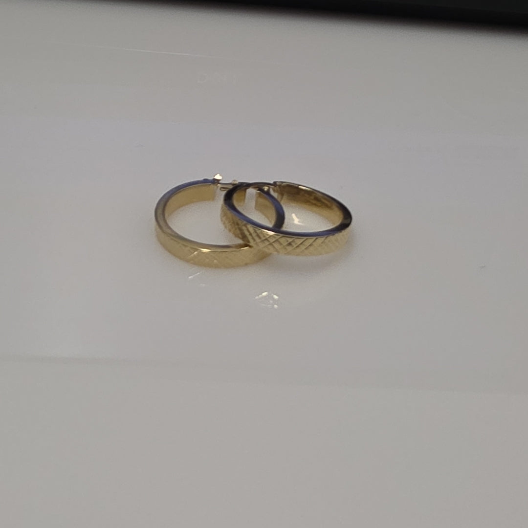 ARETES TEJIDO ARRACADAS FACETADAS 14K 2.9 GR (NUEVO)