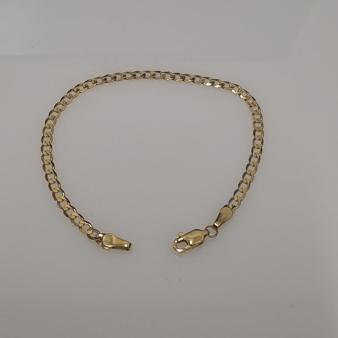 PULSERA TEJIDO BARBADA 14K 18 CM 3.2 GR (NUEVO)