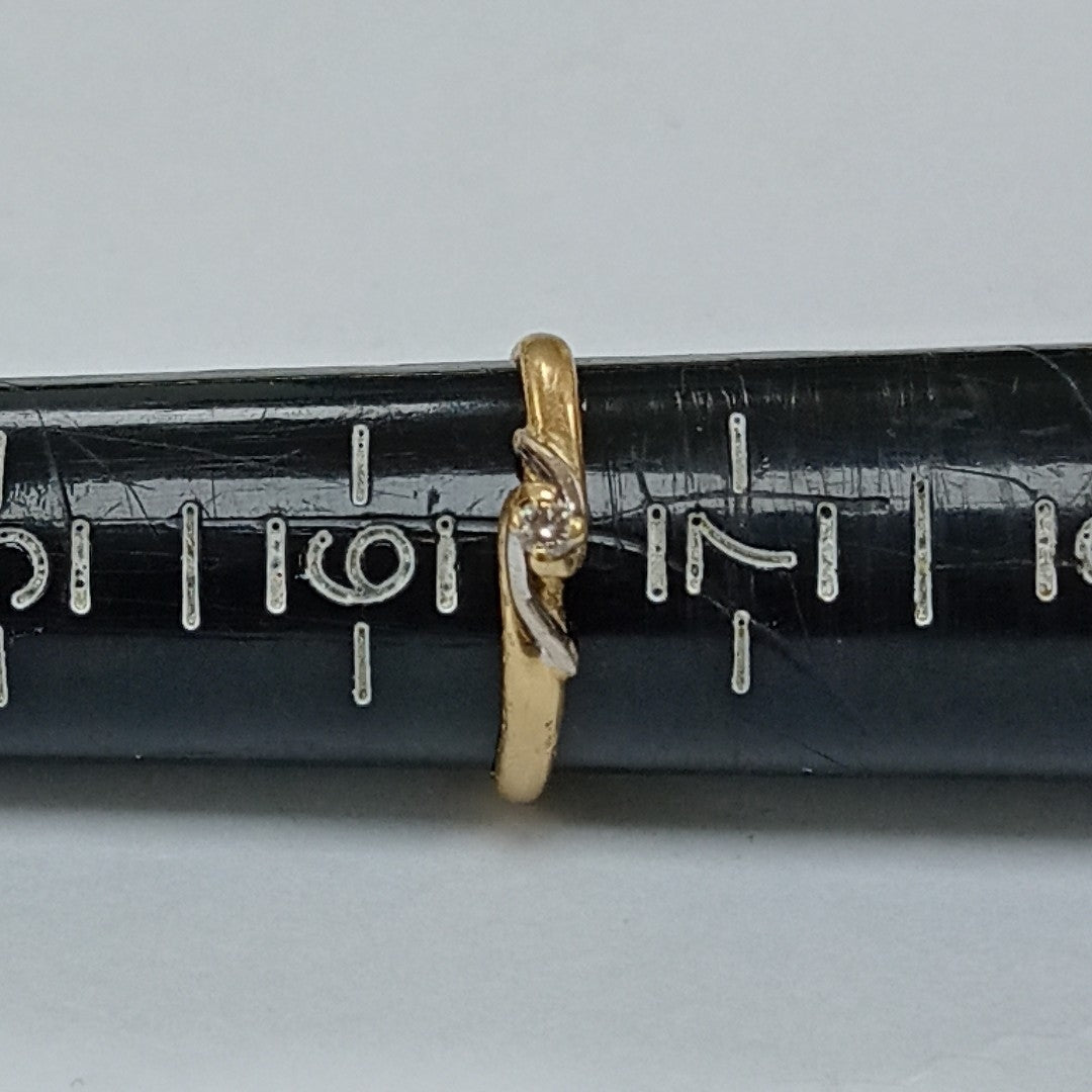 ANILLITO, SOLITARIO ORO, ORO COMBINADO 14 K 1.7 GRMS (SEMINUEVO)
