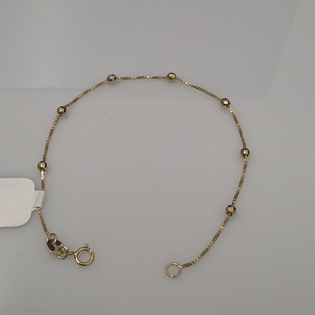PULSERA ESPECIAL CON BOLITAS 14K 18 CM 1.4 GR (NUEVO)