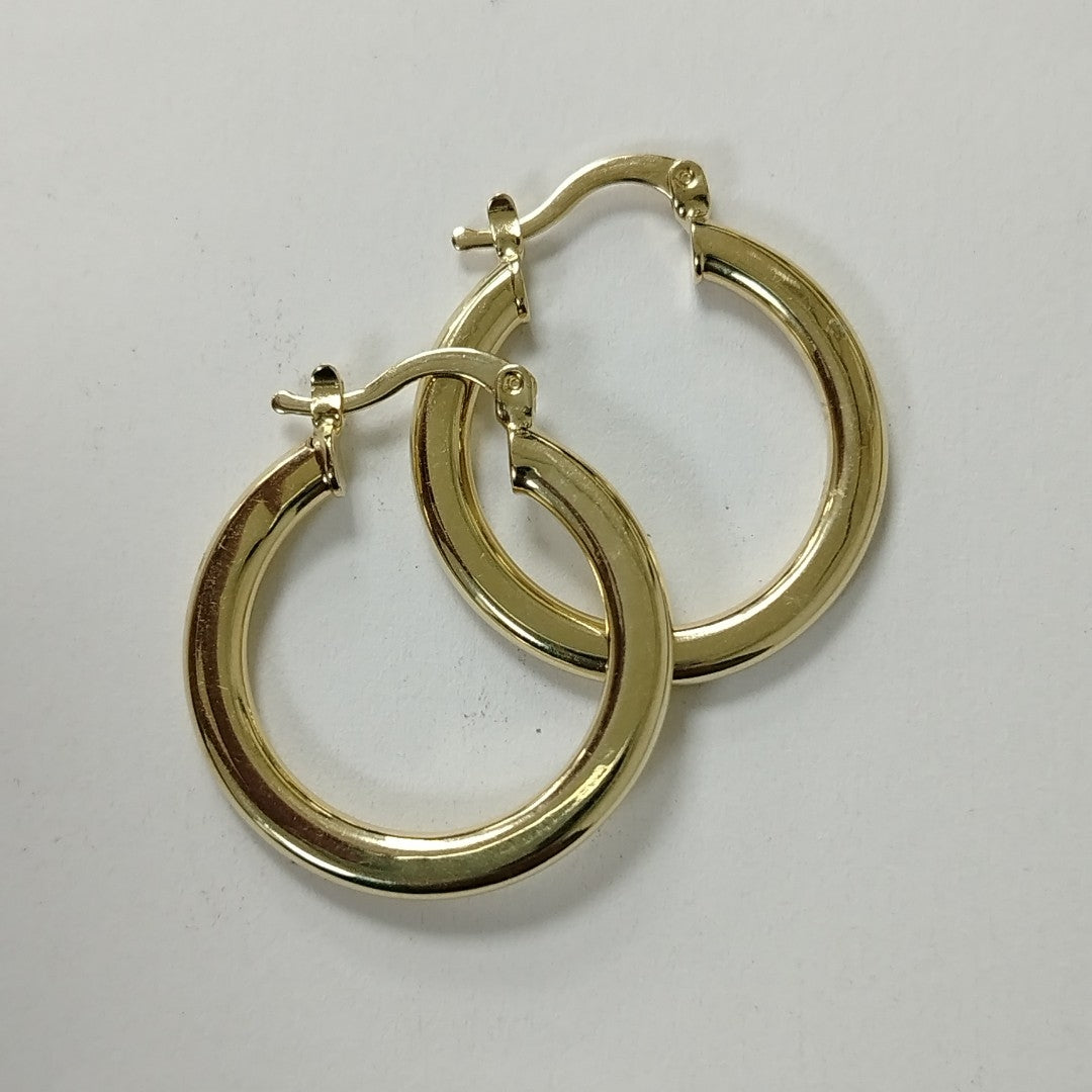 ARETES TEJIDO ARRACADA LISA 14K 2.1 GR (NUEVO)
