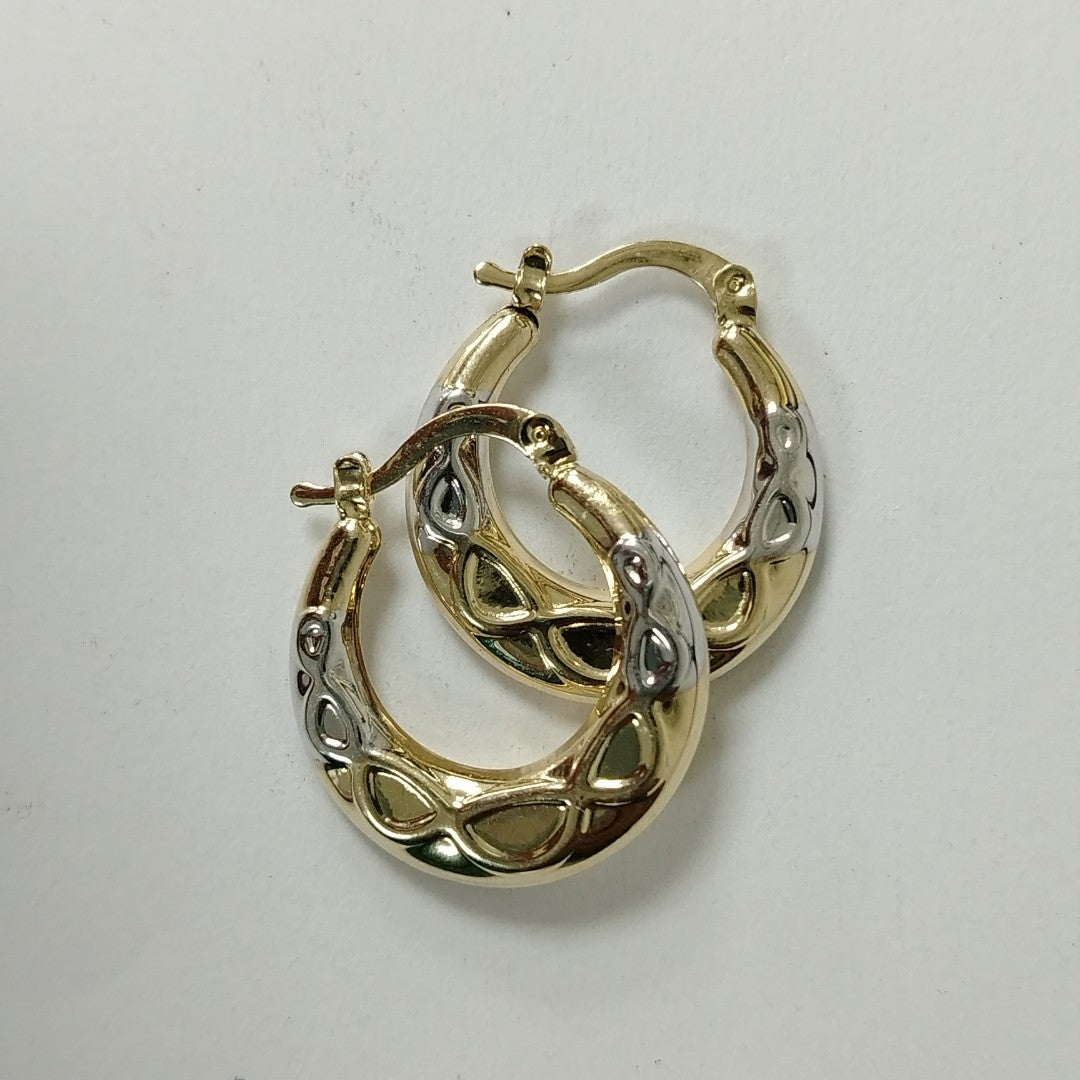 ARETES ARRACADAS COMBINADAS CON INFINITO 14K 2.2 GR (NUEVO)
