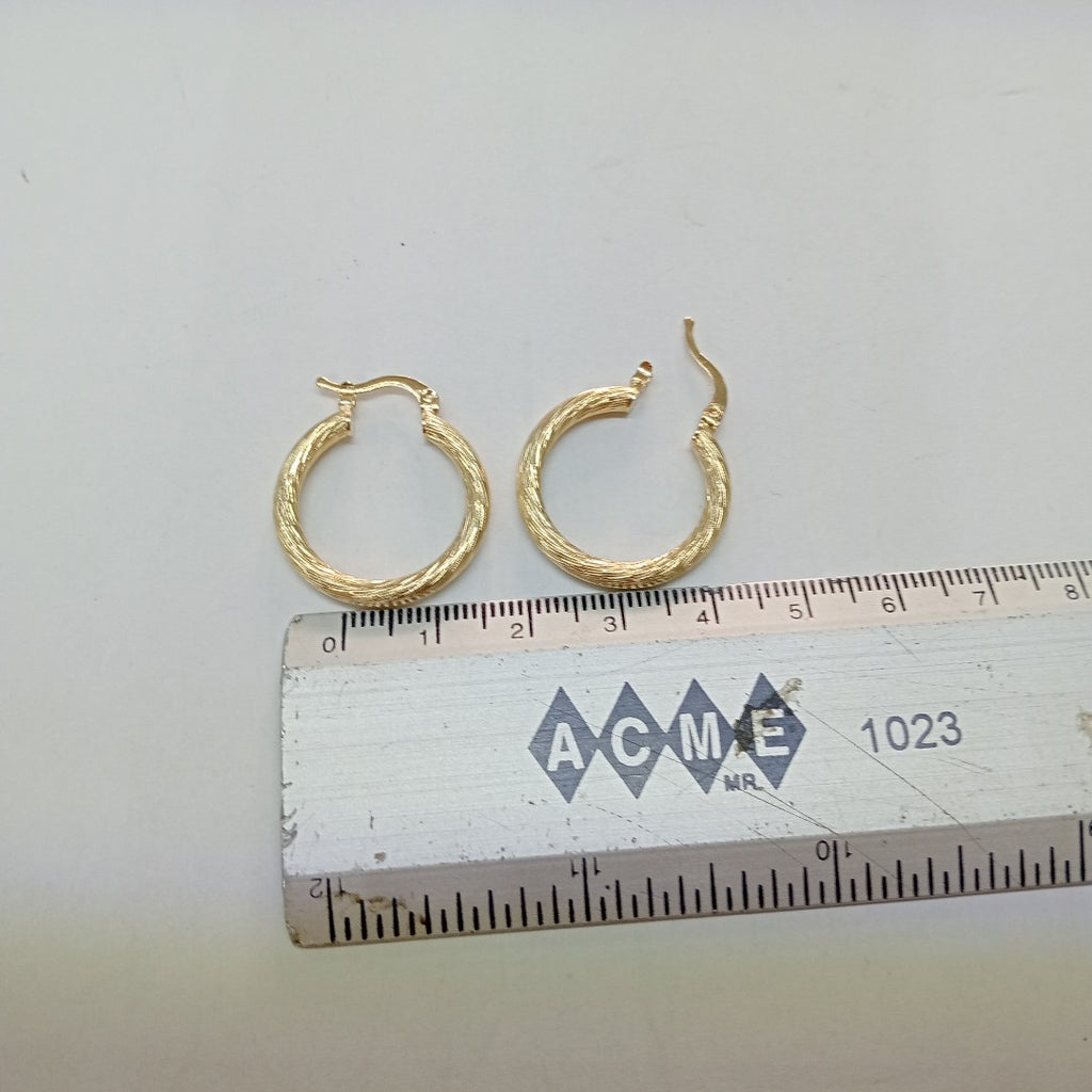 ARETES TEJIDO ARRACADAS ASTRIADAS 14K 2.9 GR (NUEVO)
