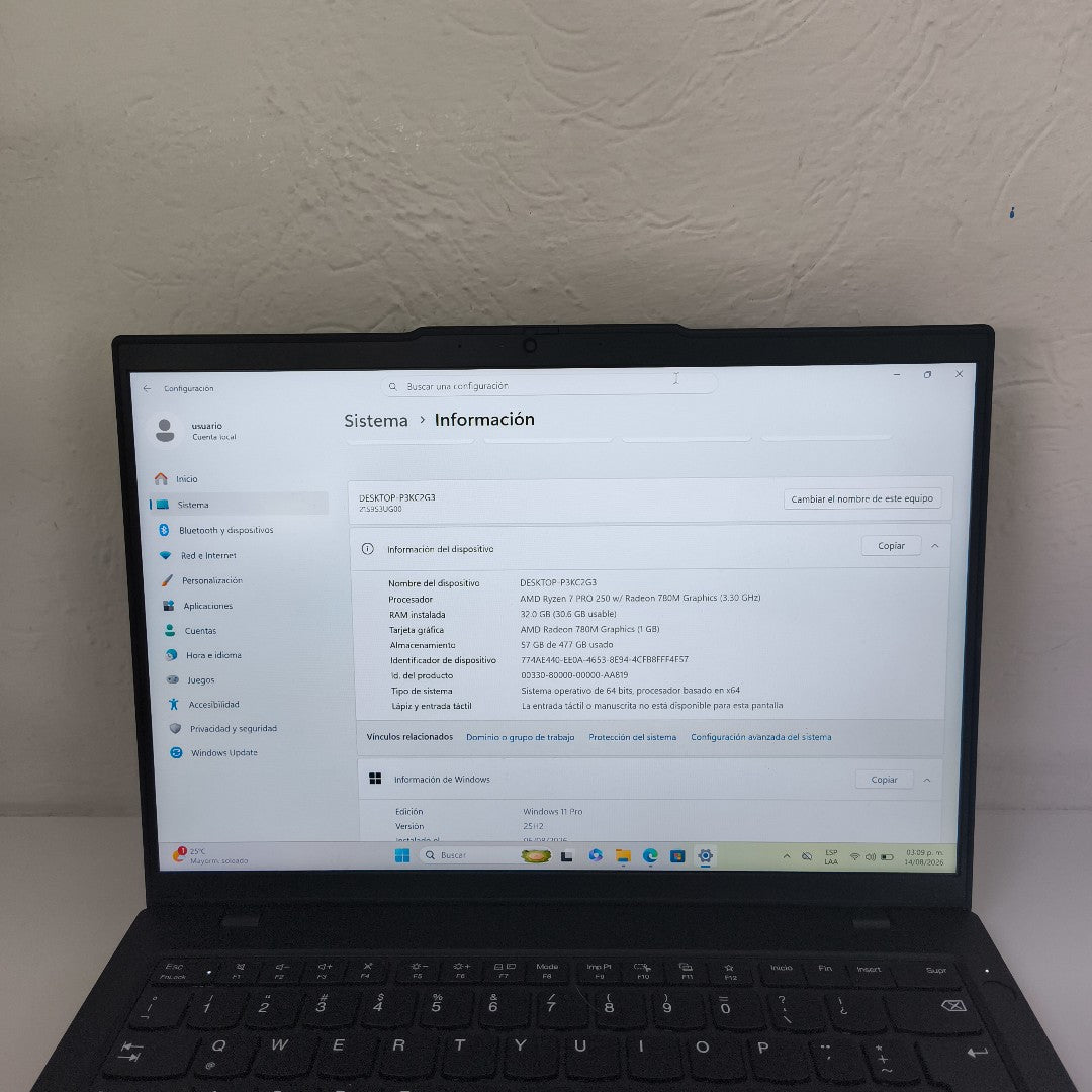 LAPTOP LENOVO THINKPAD L14 GEN 6 (2026) 512 GB SSD 32 GB RAM (SEMINUEVO)