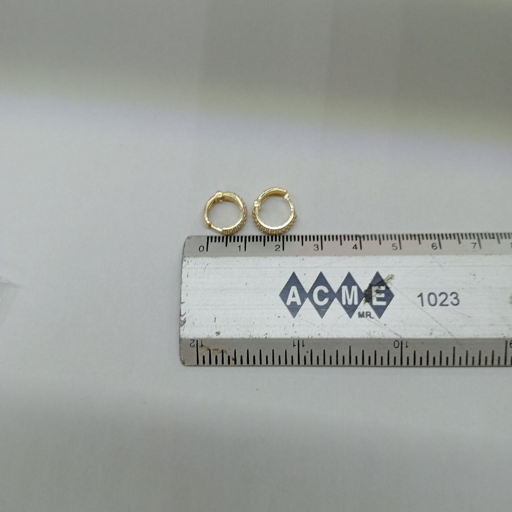 ARETES HUGGIE CON CIRCONIAS 14K 2.1 GR (NUEVO)