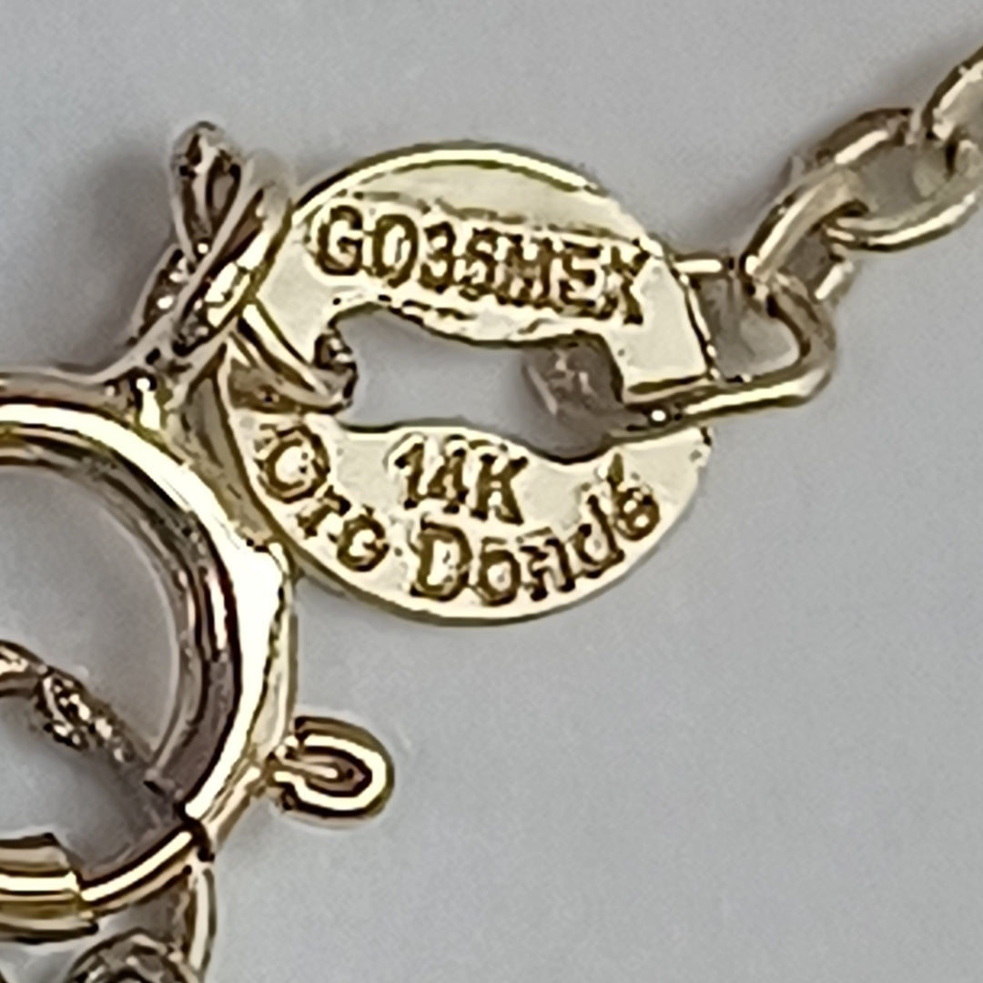PULSERA ESPECIAL CON CORAZONES 14K 18 CM 1.4 GR (NUEVO)